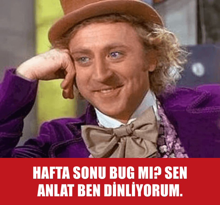 Yönetici bug'ı sorar, ben